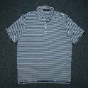 RLX‎ Ralph Lauren Shirt Men Extra Large Blue White Striped Performance Golf Polo